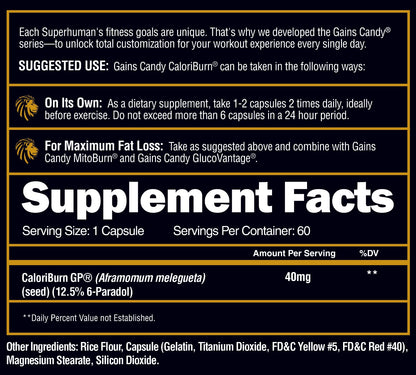 Alpha Lion Gains Candy Caloriburn 60 Capsules