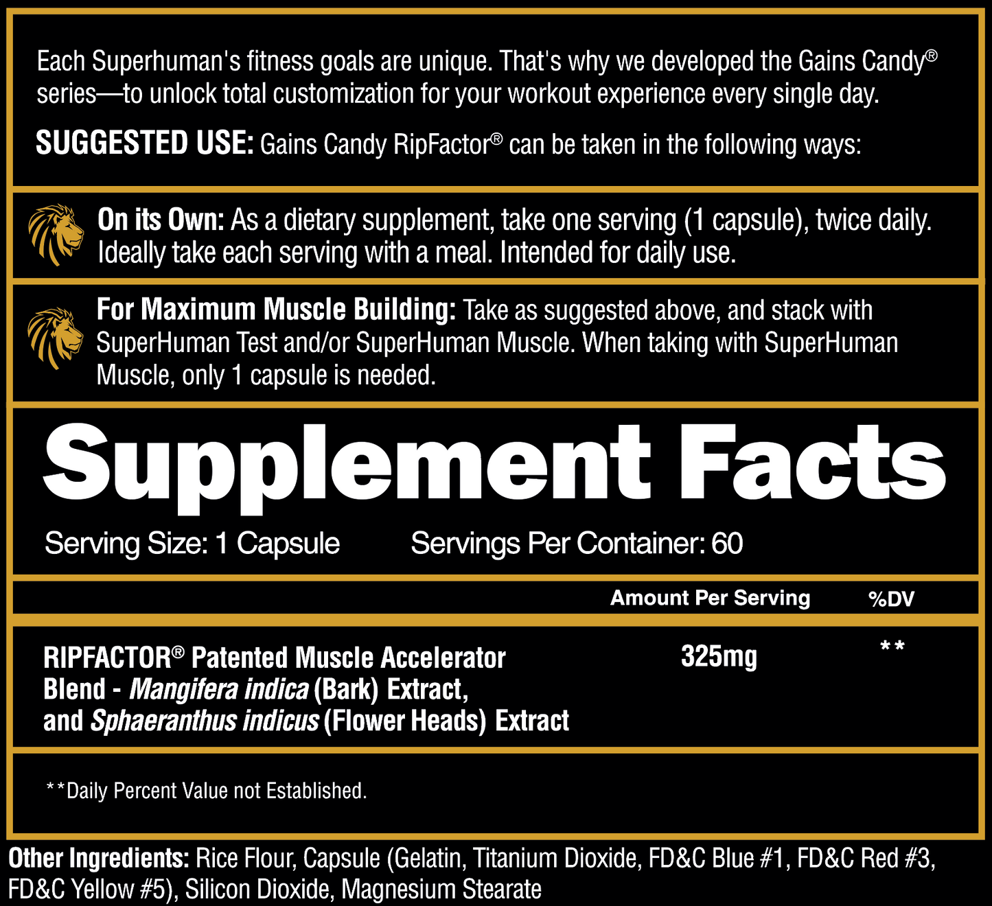 Alpha Lion Gains Candy Ripfactor 60 Capsules