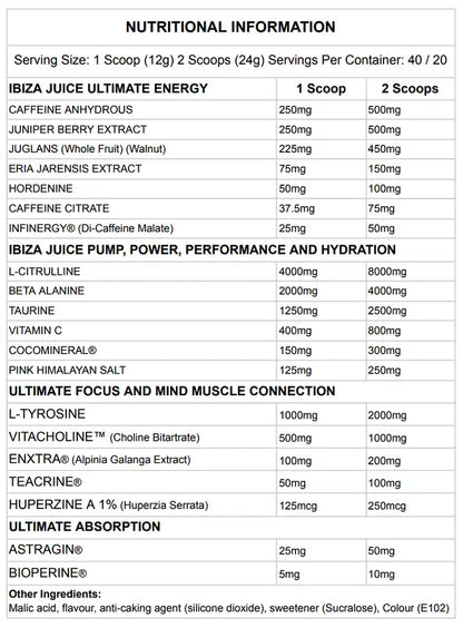 Gorillalpha Ibiza Juice Ultimate Energy Vol 1 480g